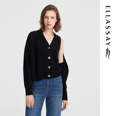 ELLASSAY歌力思秋季新款羊毛简约休闲两件套针织衫女EWW343M02500