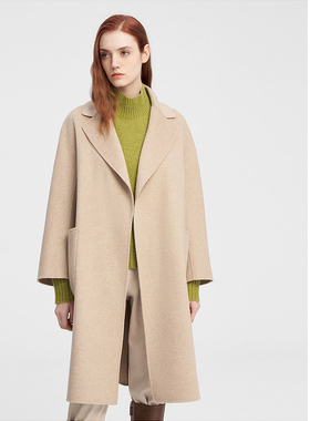 ELLASSAY歌力思秋冬新款片式剪裁双面呢大衣女EWE344D02800