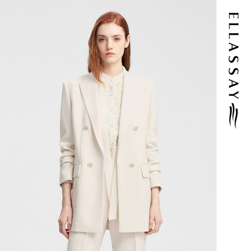 ELLASSAY歌力思秋季新款三醋酸双排扣职场西装女EWE343T01900