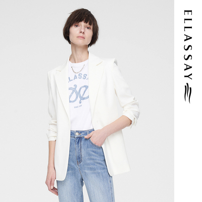 ELLASSAY歌力思春季新款极简高级一粒扣收腰西装女EWW351T01500