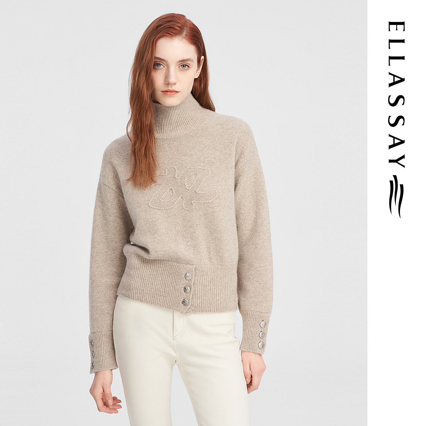 ELLASSAY歌力思秋冬新款软糯羊毛慵懒百搭针织衫女EWW344M02900