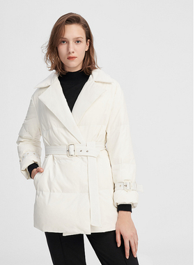 ELLASSAY歌力思秋季新款时尚腰带设计西装羽绒服女EWW343L01400