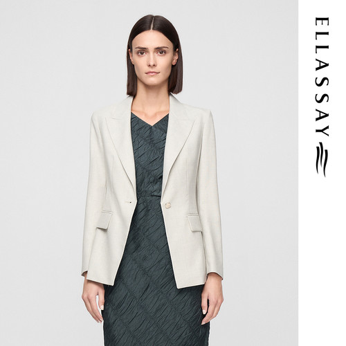 ELLASSAY歌力思春季新款绵羊毛沙漏型收腰商务西装女EWF361T02200