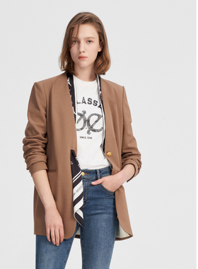 ELLASSAY歌力思秋季新款干练柔飒丝巾领一粒扣西装女EWW343T01200