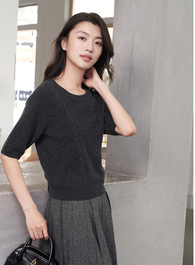 ELLASSAY歌力思秋季新款100%山羊绒简约扭花针织衫女EWE354M07300