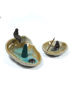 朴古仓 非遗傣陶 手工香插 粗陶香炉 纯手工制作