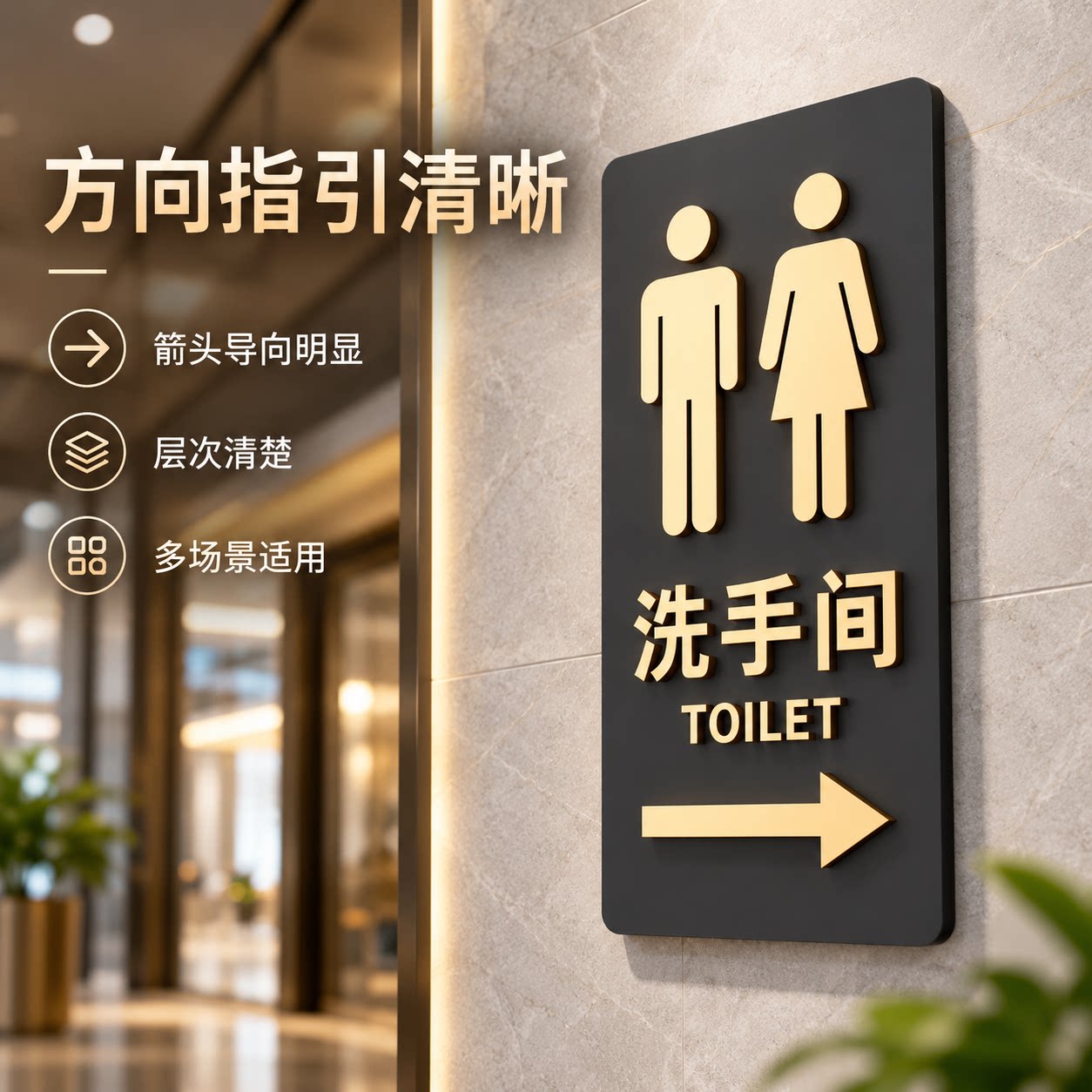 高档亚克力男女卫生间门牌定制