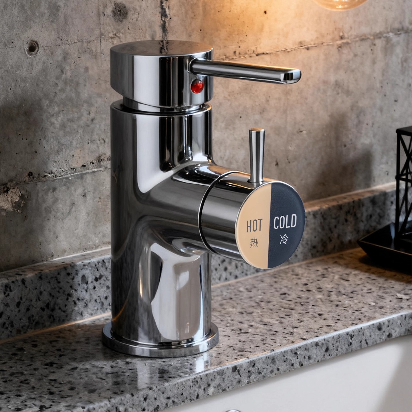 卫生间水龙头冷热水标识贴酒店民宿冷热水标贴卫生间客房浴室热水器防水开关指示贴高档红蓝迷你贴小号提醒牌