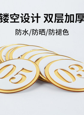 亚克力号码数字牌高档自粘楼号