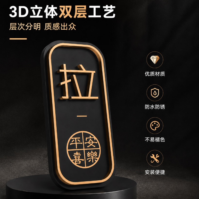 亚克力推拉门禁烟标志牌定制