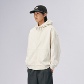 NUMBERSALT25AW宽松简约百搭老钱风连帽双拉链开衫 运动卫衣外套男