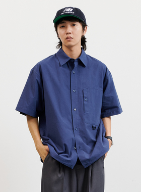 NUMBERSALT盐号24SS日系宽松休闲工装素色衬衫竹节棉舒适透气衬衫