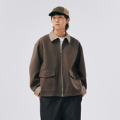 NUMBERSALT盐号25AW老钱风毛呢拼接复古夹克短款 工装 宽松休闲外套