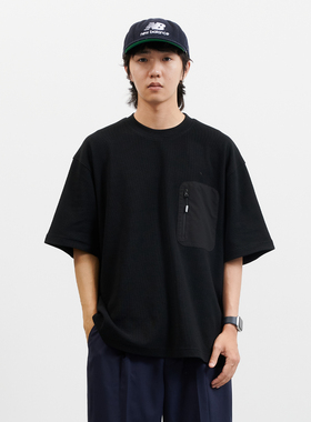 NUMBERSALT盐号25SS日系华夫格短袖T恤男宽松抗皱吸湿排汗百搭T恤