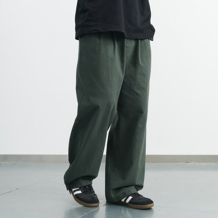 NUMBERSALT盐号24ss复古百搭通勤宽松微锥休闲长裤竹节棉阔腿西裤