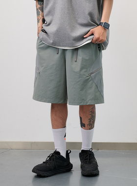 NUMBERSALT盐号25SS日系多袋宽松网布透气工装五分休闲户外短裤男
