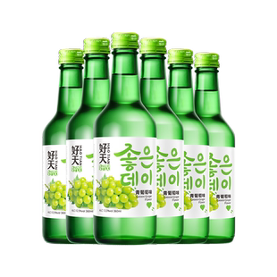 好天好饮烧酒韩国进口非清酒青葡萄味烧酒甜酒果味酒360ml*6瓶装