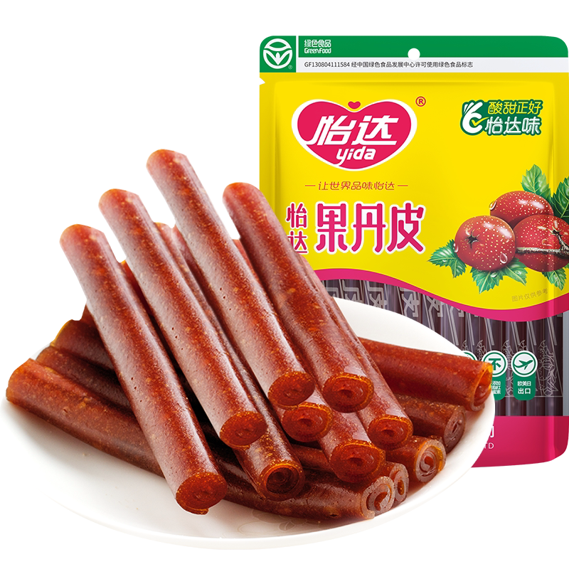 怡达果丹皮果脯山楂条4袋组合老式蜜饯山楂办公室休闲零食小吃点