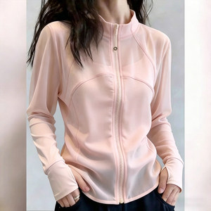 粉色瑜伽服上衣女款防紫