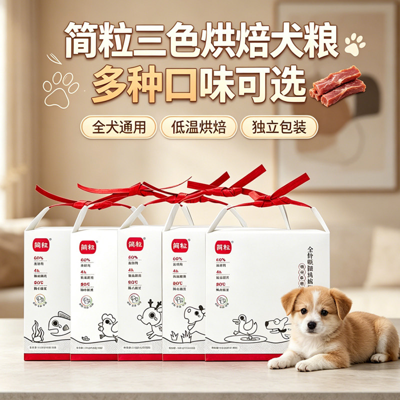 简粒三色烘焙粮狗粮鸡鸭牛肉全价犬粮成幼犬粮宠物干全犬种适用粮