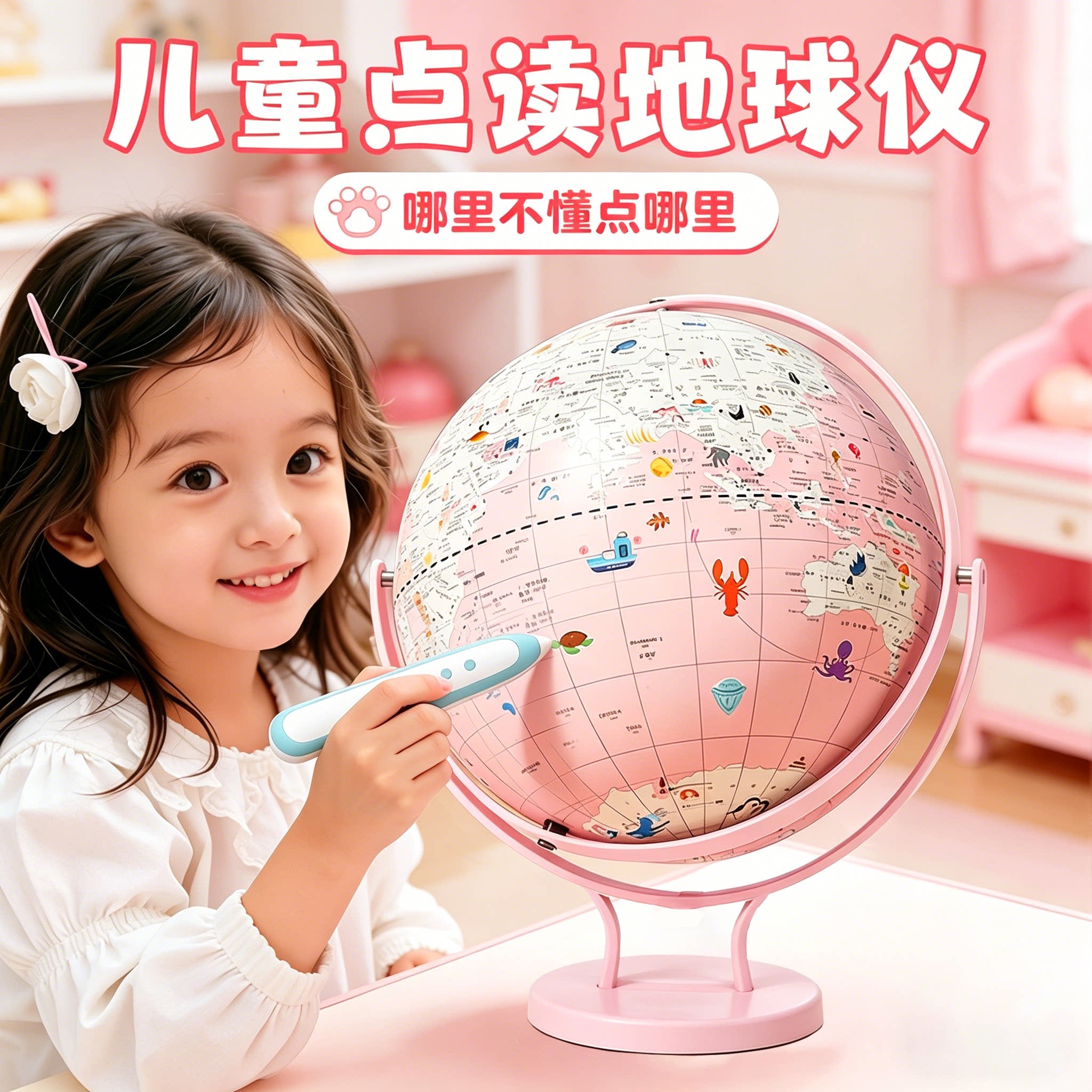 ai智能点读地球仪3d立体悬浮带AR小夜灯儿童启蒙生日礼物女孩男孩实用礼品高级感正版小学生用初中生2026新款