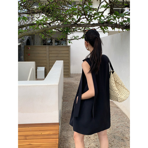 无袖连衣裙女蝴蝶结背心裙短裙