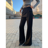 墨色流光 休闲长裤 可拆卸屁帘微喇裤 裤 女直筒宽松西装 pusumede