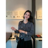 晨雾留白 韩版 花朵毛衣开衫 pusumede 女宽松软糯羊毛针织衫 外套