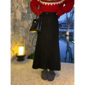 pusumede 现货5.5折 收腰鱼尾裙高腰直筒半身裙女后开叉包臀裙