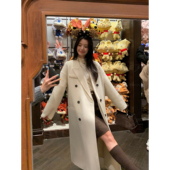 1OO羊毛双面呢大衣女中长款 pusumede 现货7.5折 气质毛呢外套