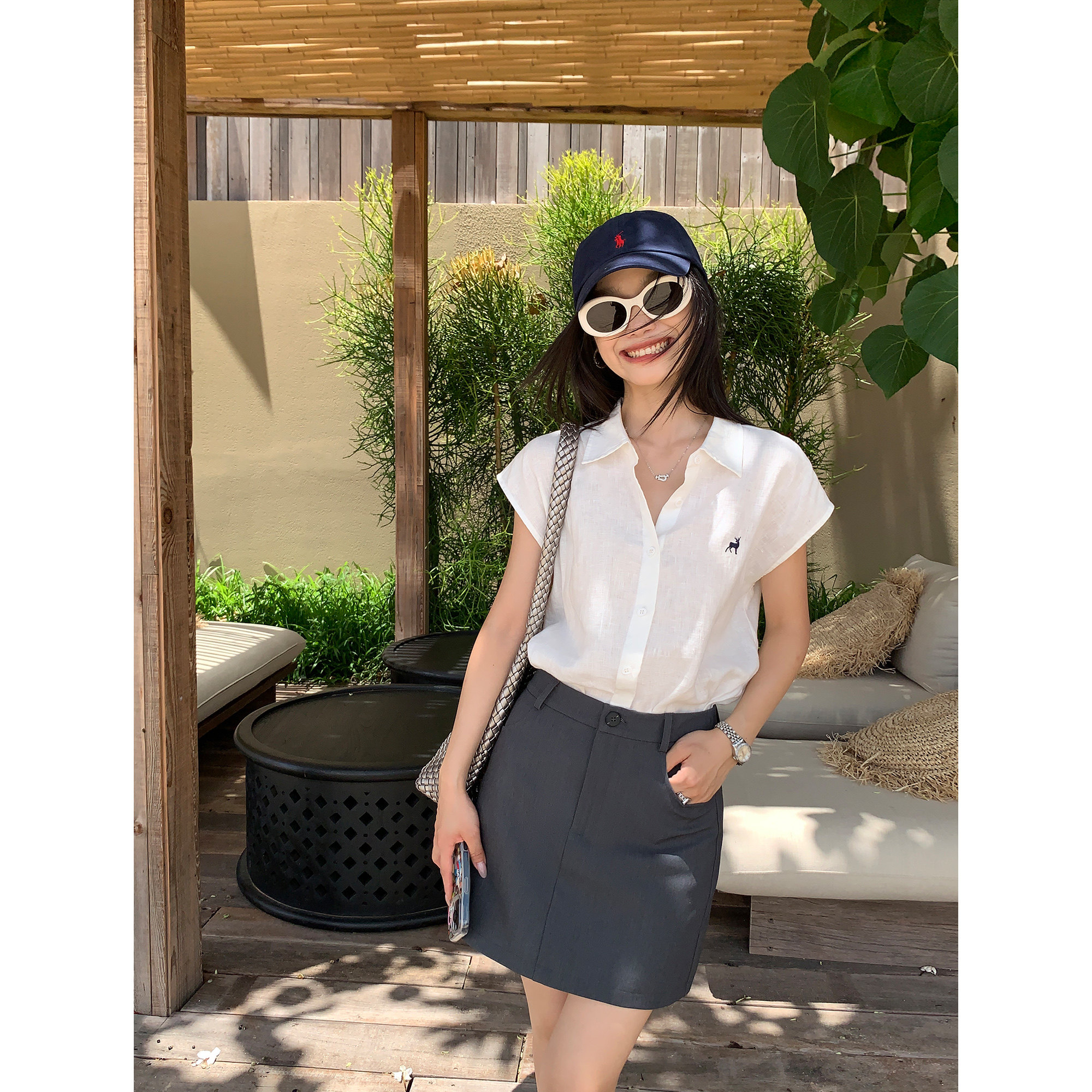 pusumede 夏日同频~高腰半身裙女夏季辣妹a字修身遮胯包臀裙短裙