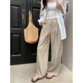 高腰垂感宽松显瘦拖地长裤 pusumede 女夏季 薄款 山本裤 阔腿休闲裤