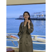 风衣外套女英伦风高级感气质翻领大衣 中长款 pusumede 巴黎画报