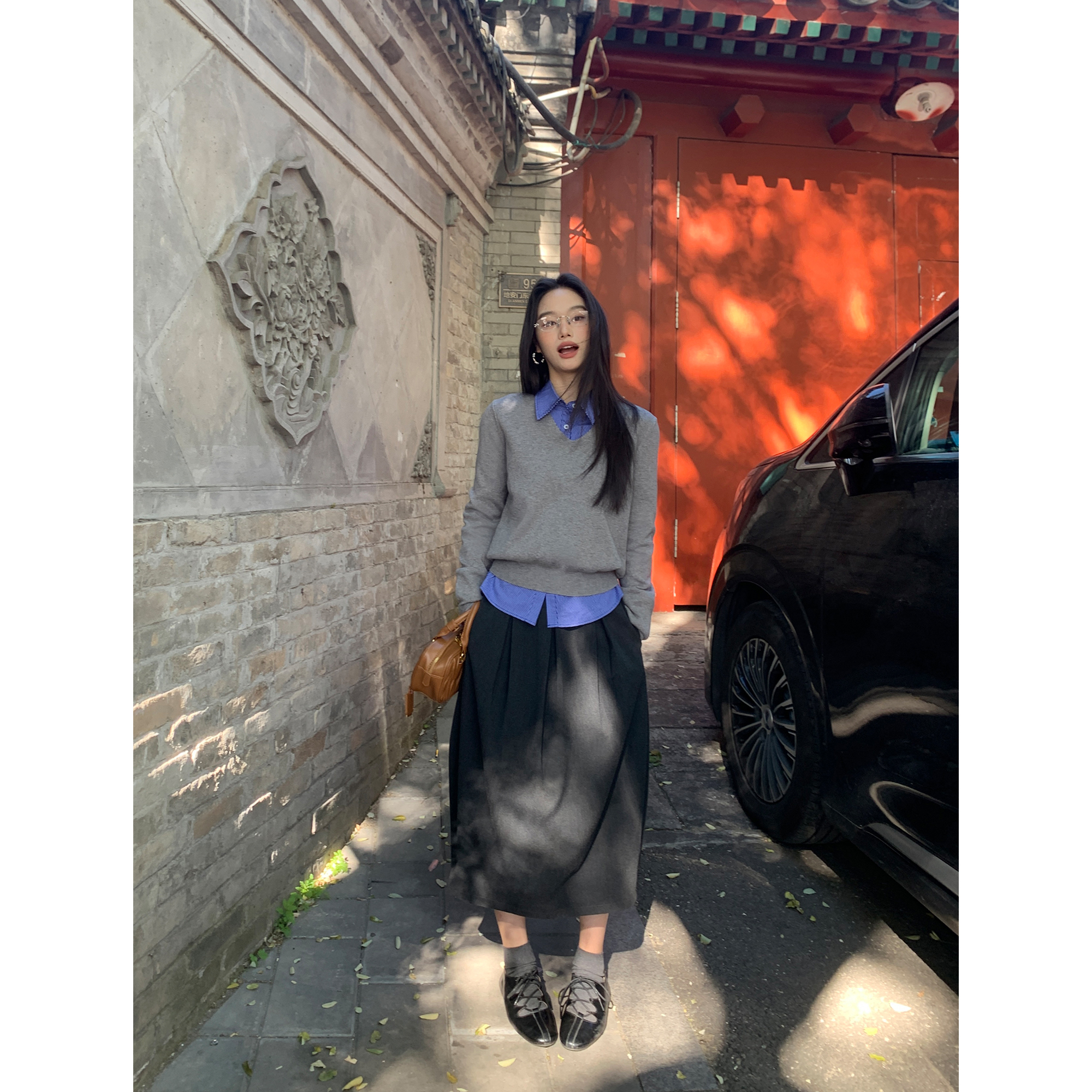 祈愿少女立体褶皱花苞半身长裙