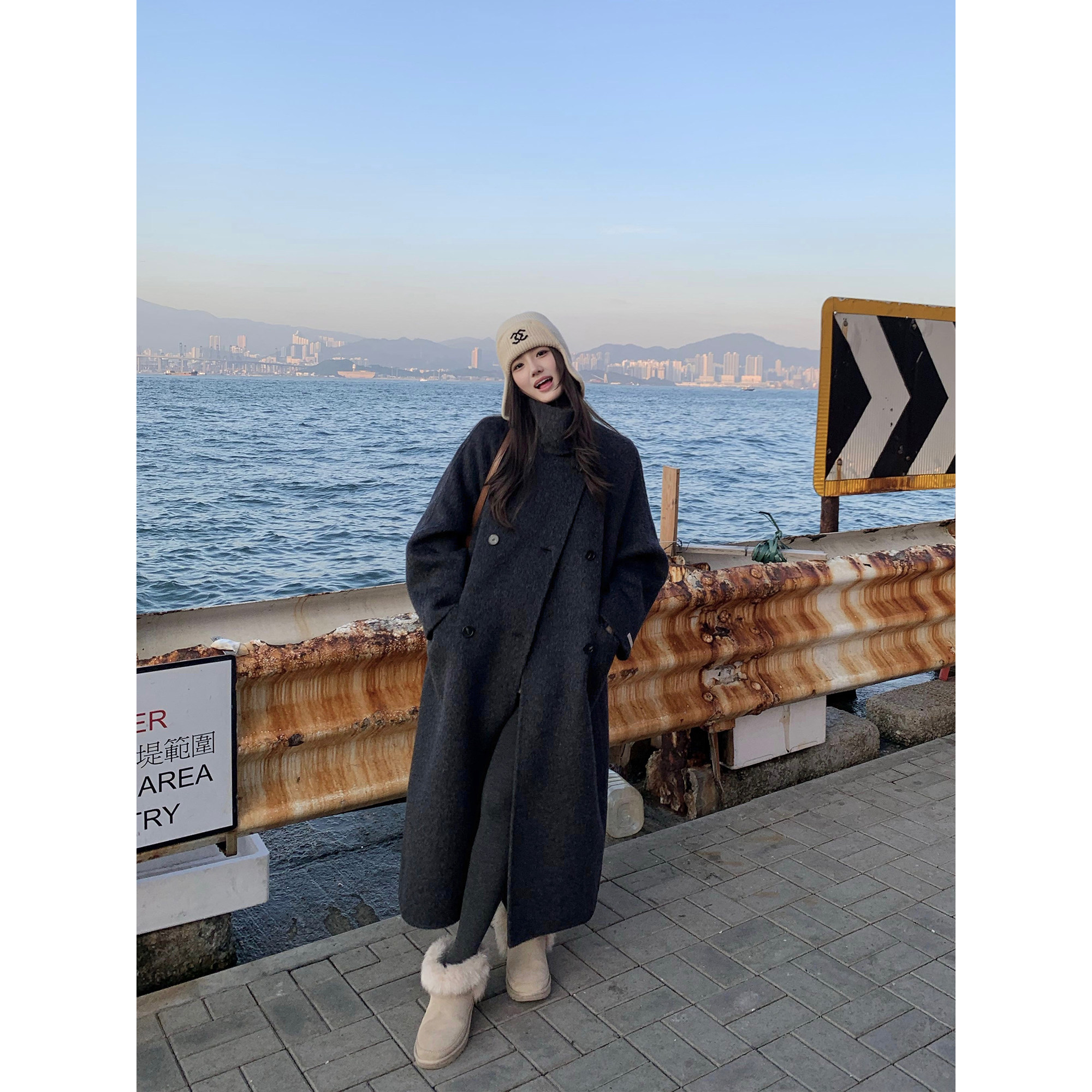 pusumede 布鲁斯之夜 绵羊毛双面呢外套女通勤气质中长款毛呢大衣,女装/女士精品,毛呢外套,淘宝优惠券,粉丝福利购,淘宝优惠卷