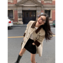 大衣 设计感撞色拼接风衣外套女翻领宽松中长款 pusumede 都市周末