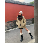 pusumede 夹克夹棉外套 卡其色翻领工装 现货6折 巴塞尔叙事