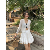 pusumede 白色蛋糕裙短裙女蓬蓬裙a字半身裙 现货7.5折