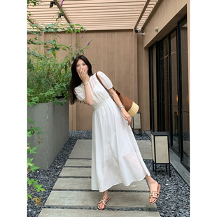 泡泡袖 两件套法式 连衣裙女收腰气质中长裙 现货6.5折 pusumede