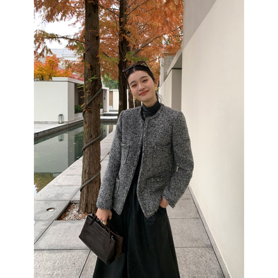 法式小香风外套女秋冬夹棉高级感