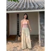 pusumede腿型救星 设计感裙裤 大阔腿休闲裤 女气质高腰松弛感长裤