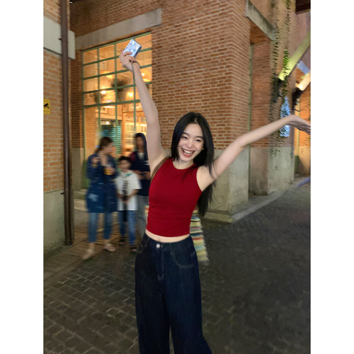 红色吊带背心女夏外穿无袖上衣