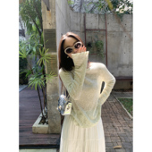 pusumede慵懒至上 T恤外穿上衣 女宽松慵懒风长袖 薄款 针织防晒罩衫