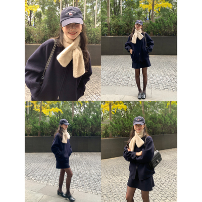 暖感属性柔软仿米貂毛围巾