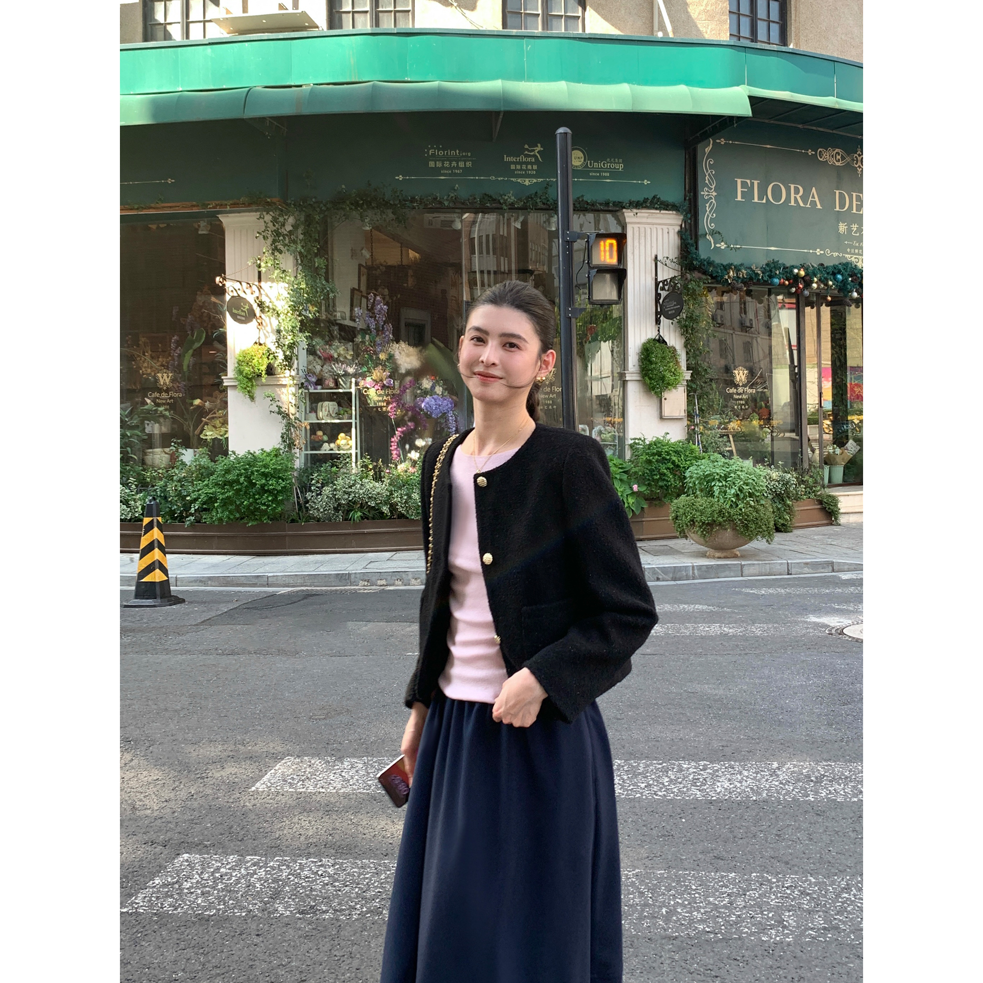 pusumede 简奢优雅 白色羊毛小香风外套女气质高级感名媛短款上衣