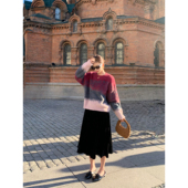 pusumede 现货6.5折 气质丝绒荷叶边半身裙女垂感a字大摆伞裙