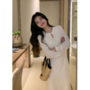 收腰气质温柔风系带气质中长款 连衣裙女新款 裙子 长袖 pusumede法式