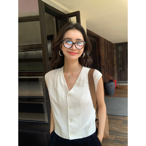 老钱风小飞袖亚麻衬衫女