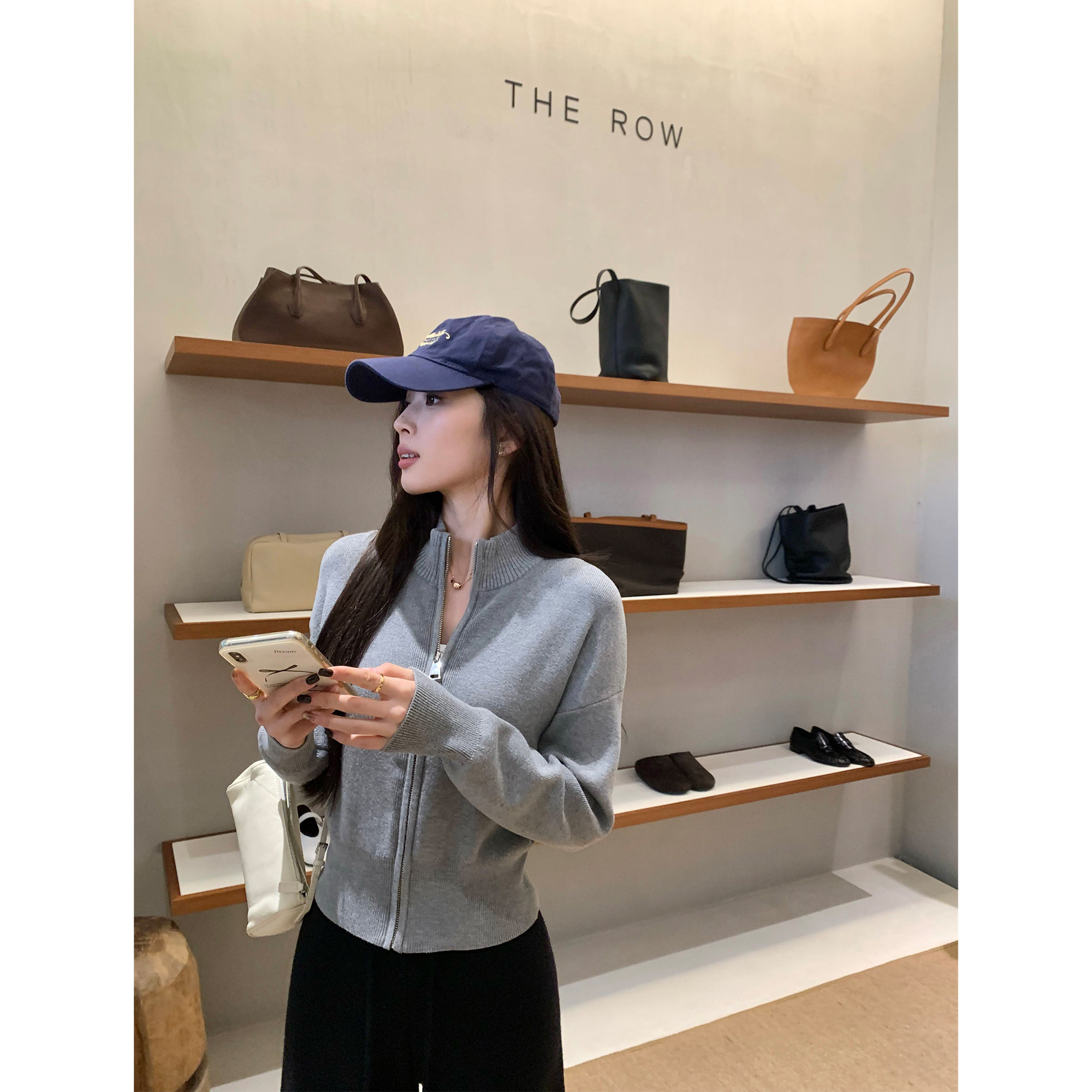 pusumede 私服专线 黑色立领长袖拉链针织开衫女气质舒适短款外套,女装/女士精品,毛针织衫,淘宝优惠券,粉丝福利购,淘宝优惠卷