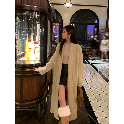 高级感气质毛衣外套女长款